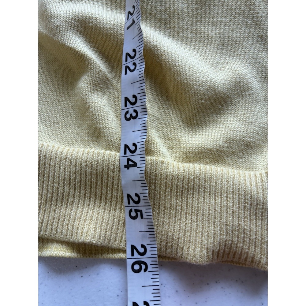 ModCloth Sweater Sz XL Yellow Flamingo Knit‎ 100% Cotton 3/4 Sleeve Novelty - Picture 6 of 7